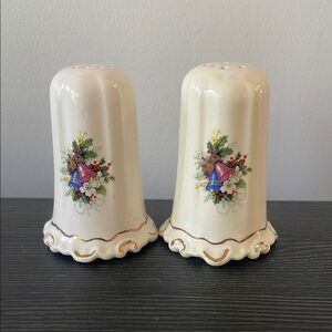 3/$30 Elegant Holiday Floral Bells Cottagecore Salt and Pepper Shakers